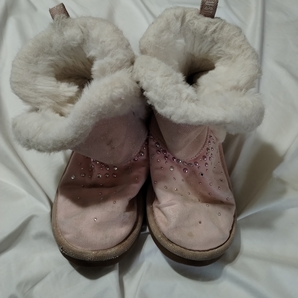 Justice Pink Kids Boots with Faux Fur